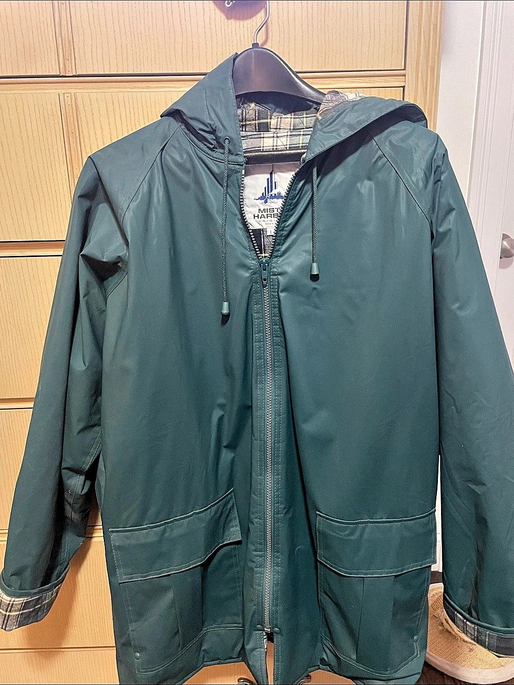 Men’s Hooded Utility Jacket/ Raincoat in Green